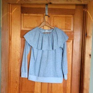 Splendid Gray Girls Sz. 14 Fancy Layered Ruffles Wide Accent Sweatshirt